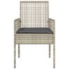 vidaXL Garden Chair 2 pcs Light Grey 53 x 60 x 85cm poly rattan