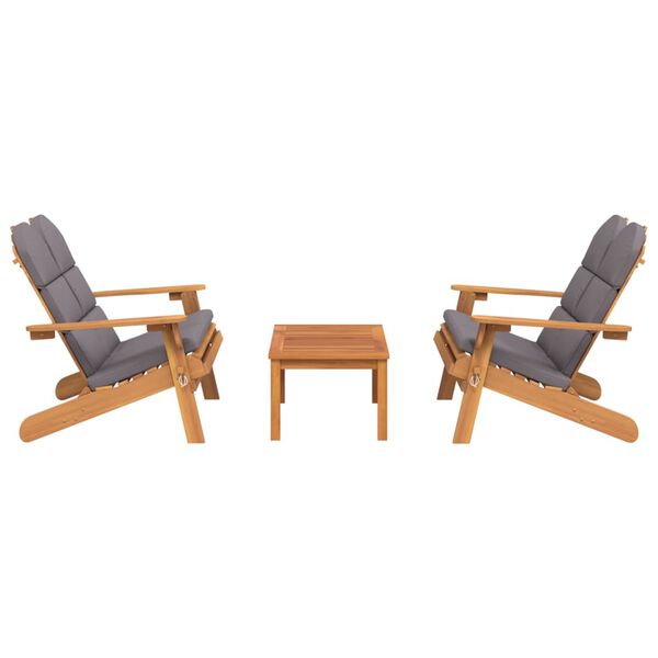 vidaXL Garden Lounge Set Dark grey Solid Acacia wood, 100% polyester