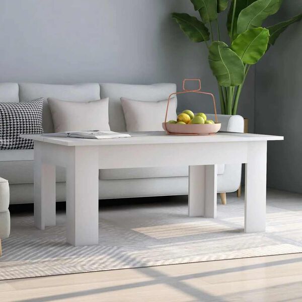 vidaXL Coffee Table White Engineered wood 39.4 x 23.6 x 16.5 in Sleek