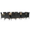 vidaXL Garden Dining Set Black and Cream