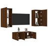 vidaXL TV Wall Unit Brown Oak Engineered Wood Large TV Wall Unit