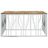 vidaXL Coffee Table Silver Stainless steel 39.4 in x 39.4 in x 19.7 in