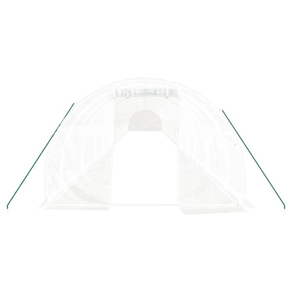 vidaXL Greenhouse White PE (Polyethylene), galvanized steel 72 sq ft