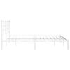 vidaXL Bed Frame White Powder-Coated Steel Double Bed Frame