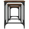 vidaXL Nesting Coffee Table Set of 3 Brown Oak Engineered wood, metal