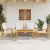 vidaXL Garden Lounge Set Natural wood, Cream White