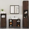 vidaXL Bathroom Furniture Set Brown Oak Engineered Wood, Metal Large