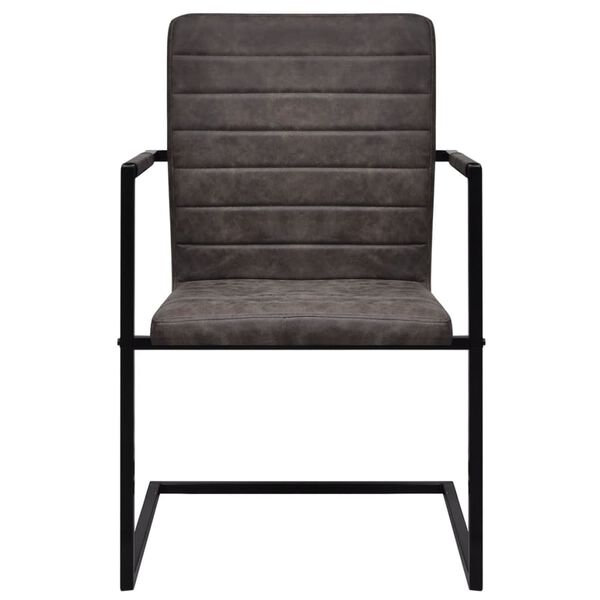 vidaXL Dining Chair Set of 6 Brown PU leather Standard Lightweight