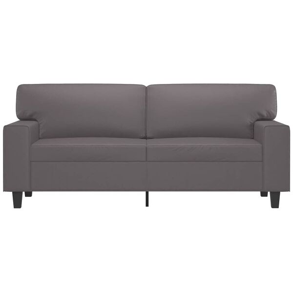 vidaXL 2-Seater Sofa Grey Faux Leather, Metal, Foam 55.1 in seat width