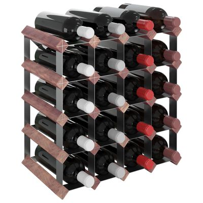 vidaXL Wine Rack for 20 Bottles Brown Solid Wood Pine