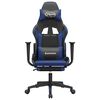 vidaXL Gaming Chair Black and Blue Faux leather, metal, plywood Adjustable