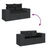 vidaXL Garden Sofa Set Black PE rattan, powder-coated steel 5 Piece