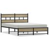 vidaXL Bed Frame Sonoma Oak Steel Double Bed Frame Rectangular
