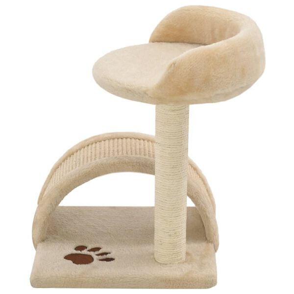vidaXL Cat Tree Beige and Brown Particle board, Polyester plush, Sisal rope