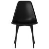 vidaXL Dining Chair Set of 2 Black Polypropylene, Powder-Coated Metal