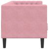 vidaXL Chesterfield Sofa Pink Velvet, plywood, solid wood, foam 3-Seater