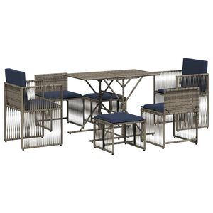 vidaXL Patio Dining Set Grey