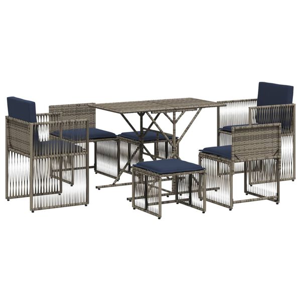 vidaXL Patio Dining Set Grey