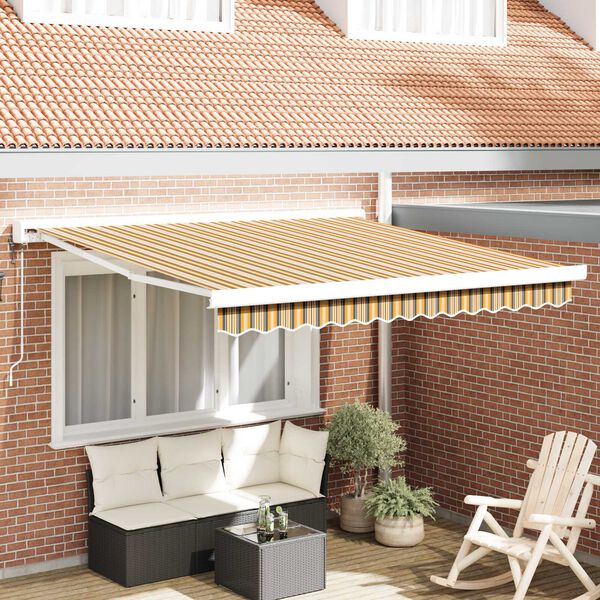 vidaXL Retractable Awning Manual Multicolour 118.11 x 98.43 in