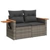 vidaXL Garden Sofa Set Grey PE rattan Large Modular Garden Sofa Set