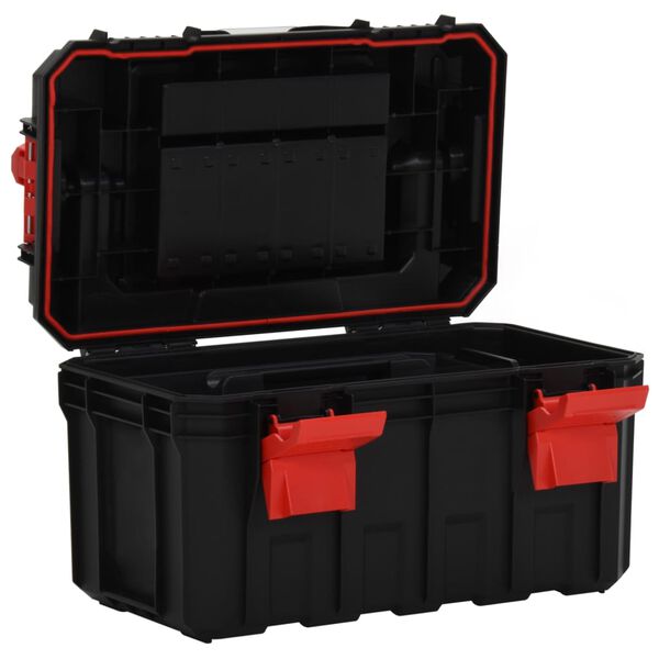 vidaXL Tool Box Black and Red 17.7x11.0x10.4"