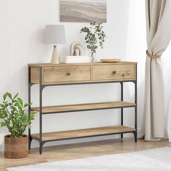 vidaXL Console Table Artisan Oak 72.5 x 25 x 75 cm Engineered Wood