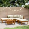 vidaXL Garden Lounge Set Cream, Natural Wood