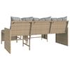 vidaXL Garden Sofa Mix beige PE Rattan, Powder-Coated Steel, Tempered Glass