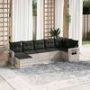 vidaXL Garden Sofa Set Light Grey PE Rattan 7 Piece Modular