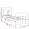 vidaXL Bed Frame White Steel Twin Bed Frame Rectangular Traditional