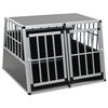 vidaXL Dog Cage Silver Aluminum,MDF Medium Portable Dog Cage