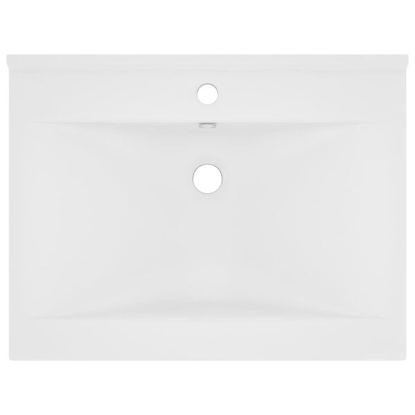 vidaXL Luxury Basin with Faucet Hole Matt White 23.6x18.1" Ceramic
