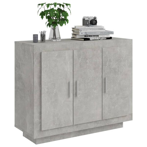 vidaXL Sideboard Concrete grey Engineered wood 36.2 in x 13.8 in x 29.5 in