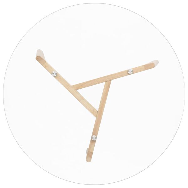 vidaXL Dining Table Clear and natural oak Tempered glass and solid oak wood