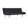 vidaXL Sofa Bed Dark grey Polyester, wood, chrome Large Convertible
