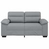vidaXL 2-seater Sofa Light grey Polyester fabric, metal, plywood, solid wood