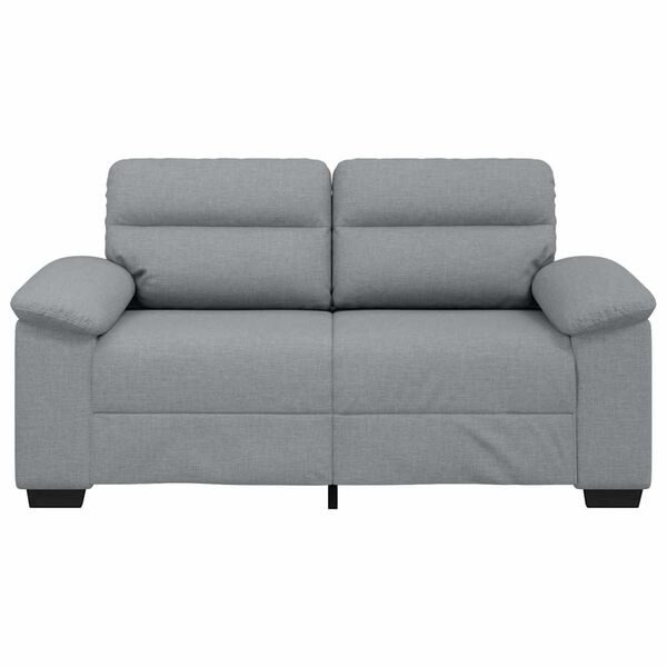 vidaXL 2-seater Sofa Light grey Polyester fabric, metal, plywood, solid wood