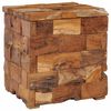 vidaXL Stool Natural wood Solid teak wood Compact Stool Square