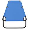 vidaXL Sun Lounger Blue Steel frame and polyester fabric Standard Size