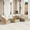 vidaXL Garden Sofa Set with Cushion 11 pcs Beige and Cream Poly Rattan