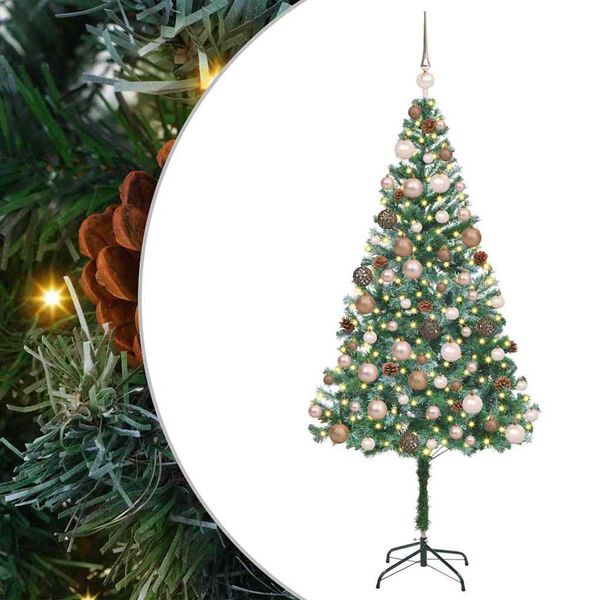 vidaXL Artificial Christmas Tree Green 70.87 in PVC and Steel