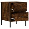 vidaXL Bedside Cabinet Smoked oak Engineered wood, iron Medium