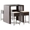 vidaXL Patio Bar Set Set of 4 Brown, Cream White, Black