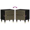 vidaXL Bedside Cabinet Set of 2 Black Solid mango wood, iron Medium