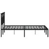 vidaXL Bed Frame Black Powder-Coated Steel Small Double Bed Frame
