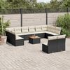 vidaXL Garden Sofa Set Black, Cream White, Brown
