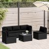 vidaXL Sofa Set Black Poly Rattan, Powder-Coated Steel Standard