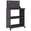 vidaXL Tool Trolley Black 25.59 x 13.78 x 43.70 in Cold-rolled Steel