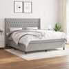 vidaXL Box Spring Bed with Mattress Light Gray 72"x83.9" California King Fabric
