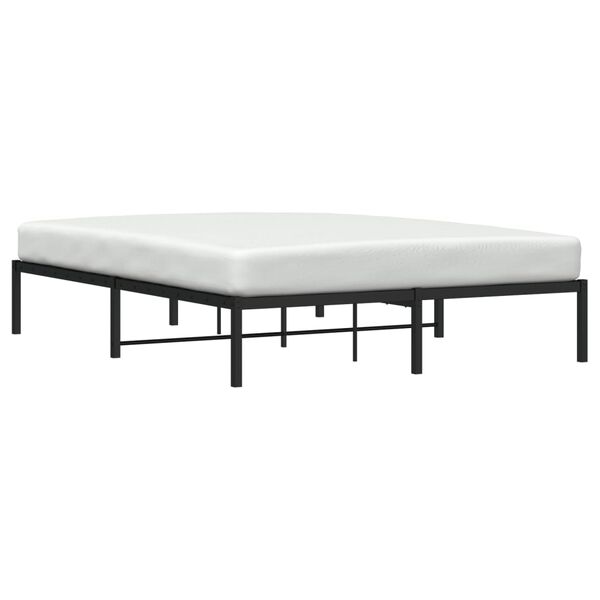 vidaXL Metal Bed Frame without Mattress Black 63"x78.7"